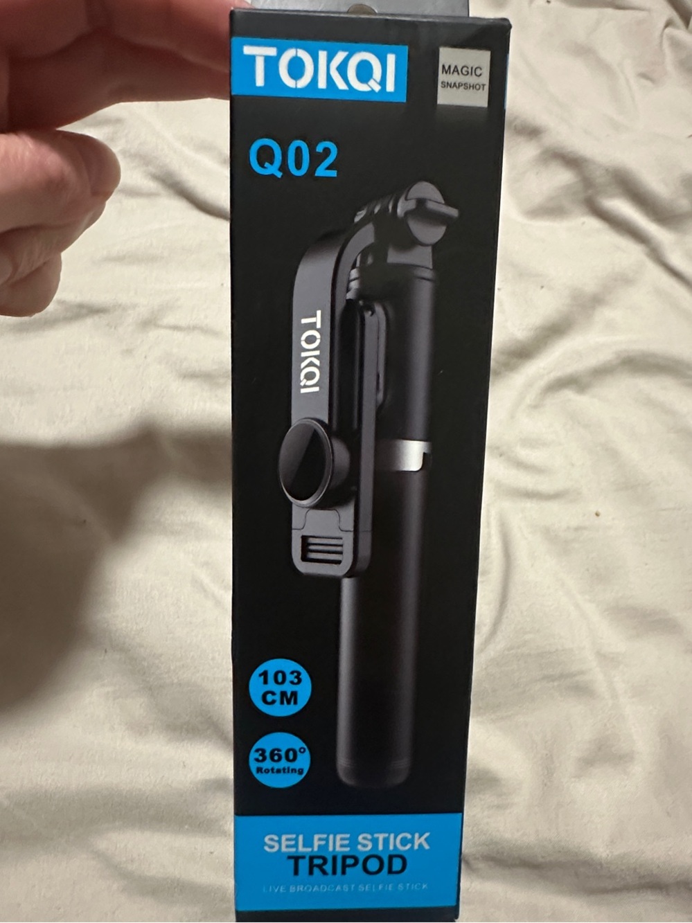 TOKQI Q02 Wireless 360° Selfie Stick & Extendable Tripod Stand 103cm Black